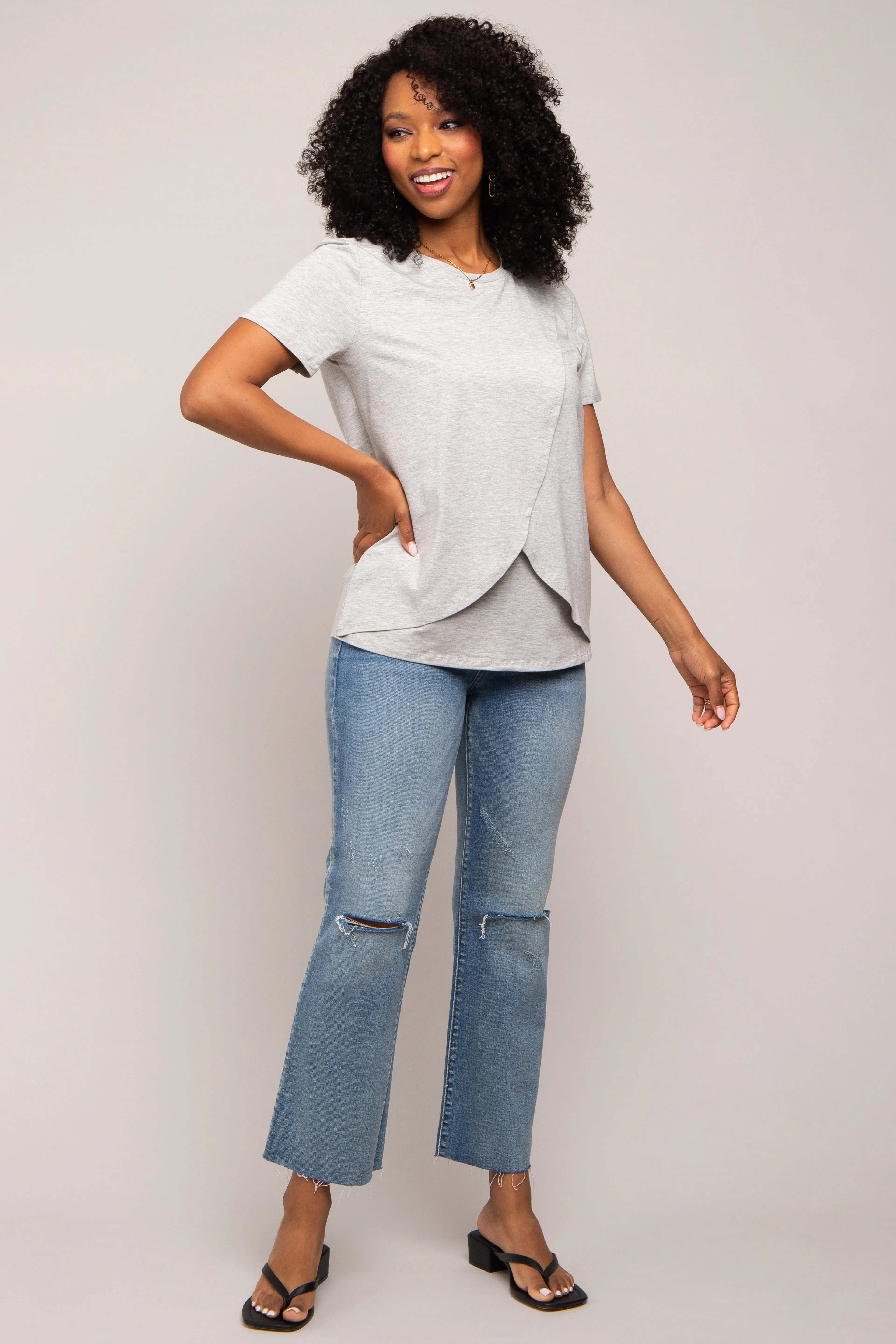 Heather Grey Bravado Designs Short Sleeve Nursing Top sold by Pinkblush product image thumbnail 5