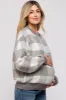 Grey Plaid Fuzzy Knit Maternity Pullover Sweater sold by Pinkblush