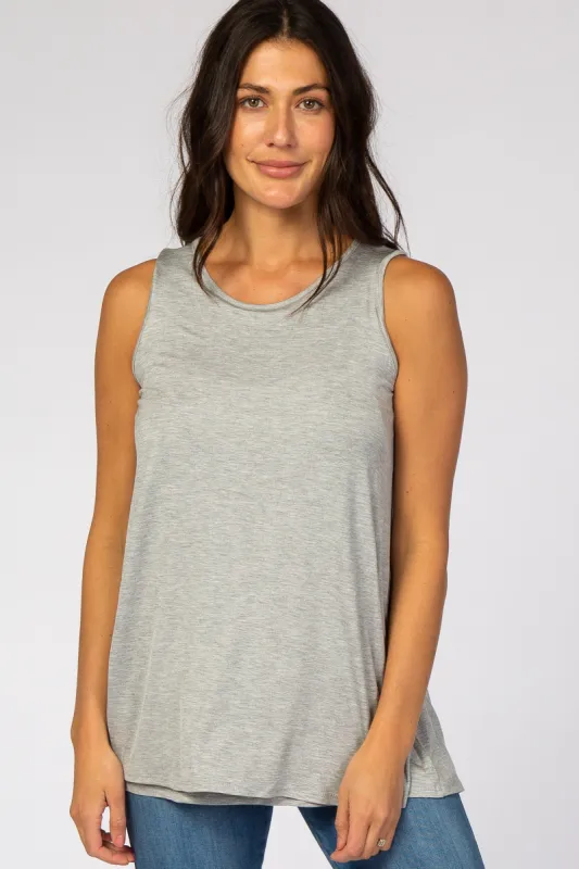 PinkBlush Grey Overlay Nursing Tank sold by Pinkblush