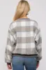 Grey Plaid Fuzzy Knit Maternity Pullover Sweater sold by Pinkblush