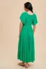 Green V-Neck Flutter Short Sleeve Midi Dress sold by Pinkblush