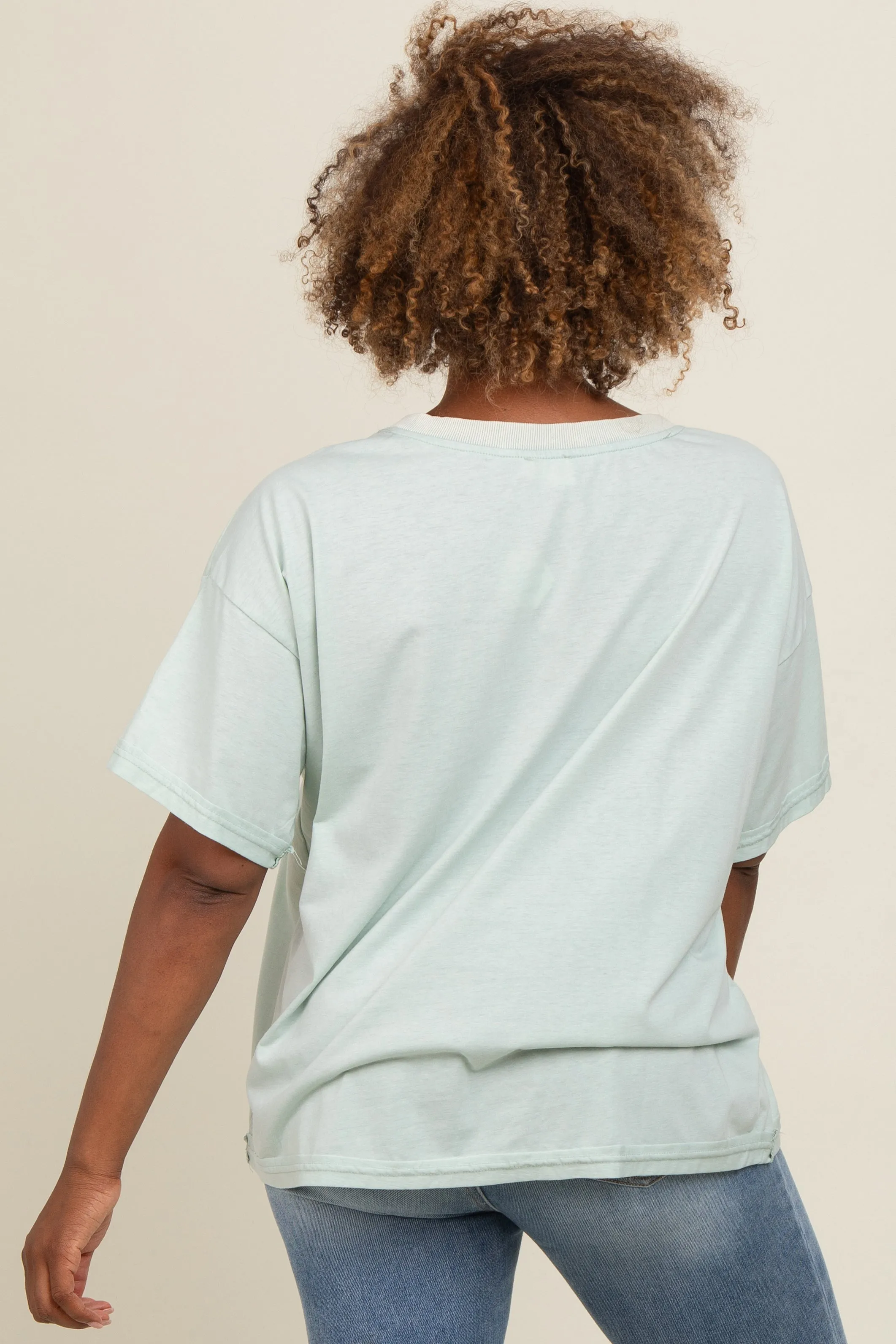 Mint Green Vintage Wash Oversized Tee sold by Pinkblush product image thumbnail 2