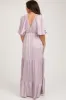 Lavender V-Neck Flutter Sleeve Tiered Maternity Maxi Dress sold by Pinkblush