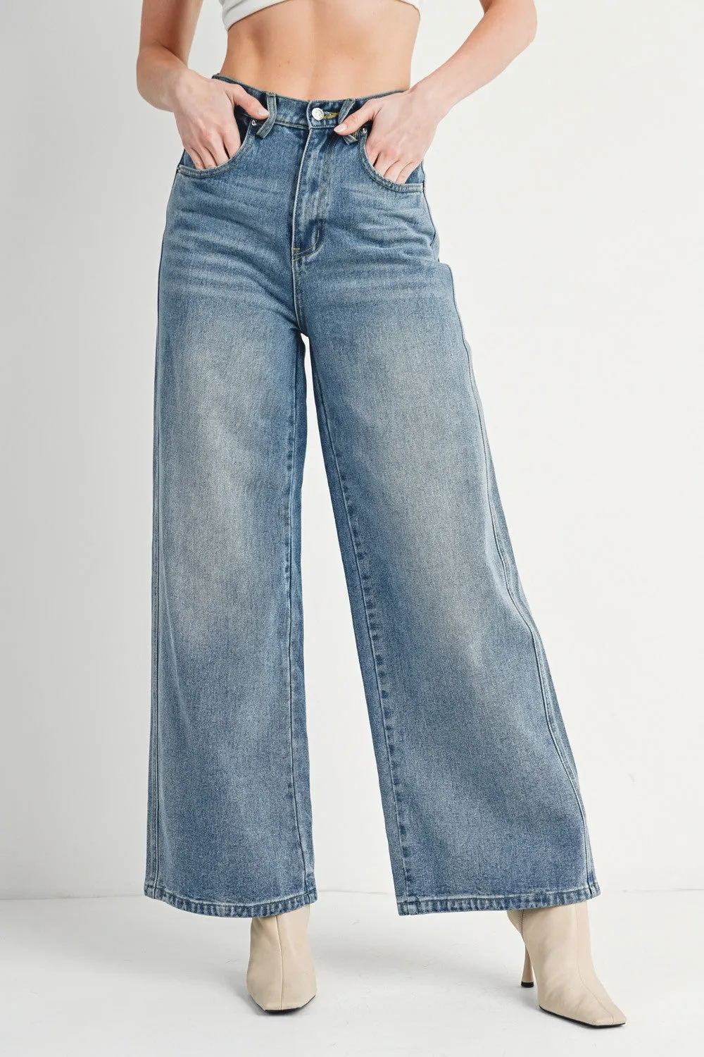 Light Wash High-Rise Wide-Leg Jeans sold by Pinkblush product image thumbnail 2