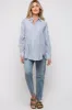 Blue Striped Button Up Long Sleeve Maternity Top sold by Pinkblush