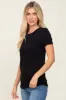 Black Basic Crew Neck Tee sold by Pinkblush