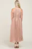 Beige Pleated Maternity Halter Dress sold by Pinkblush