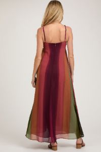 Multi-Color Ombre Chiffon V-Neck Maternity Maxi Dress sold by Pinkblush