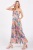 Orange Floral Front Twist Jumpsuit sold by Pinkblush