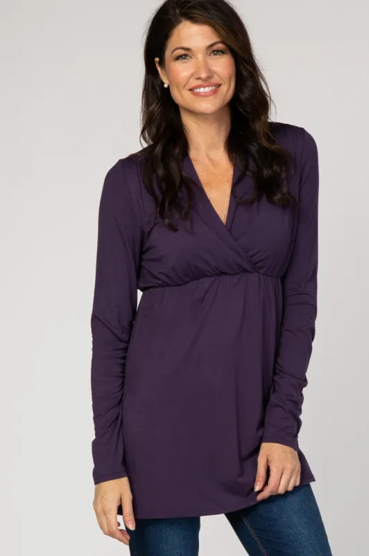 Purple Long Sleeve Nursing Top sold by Pinkblush