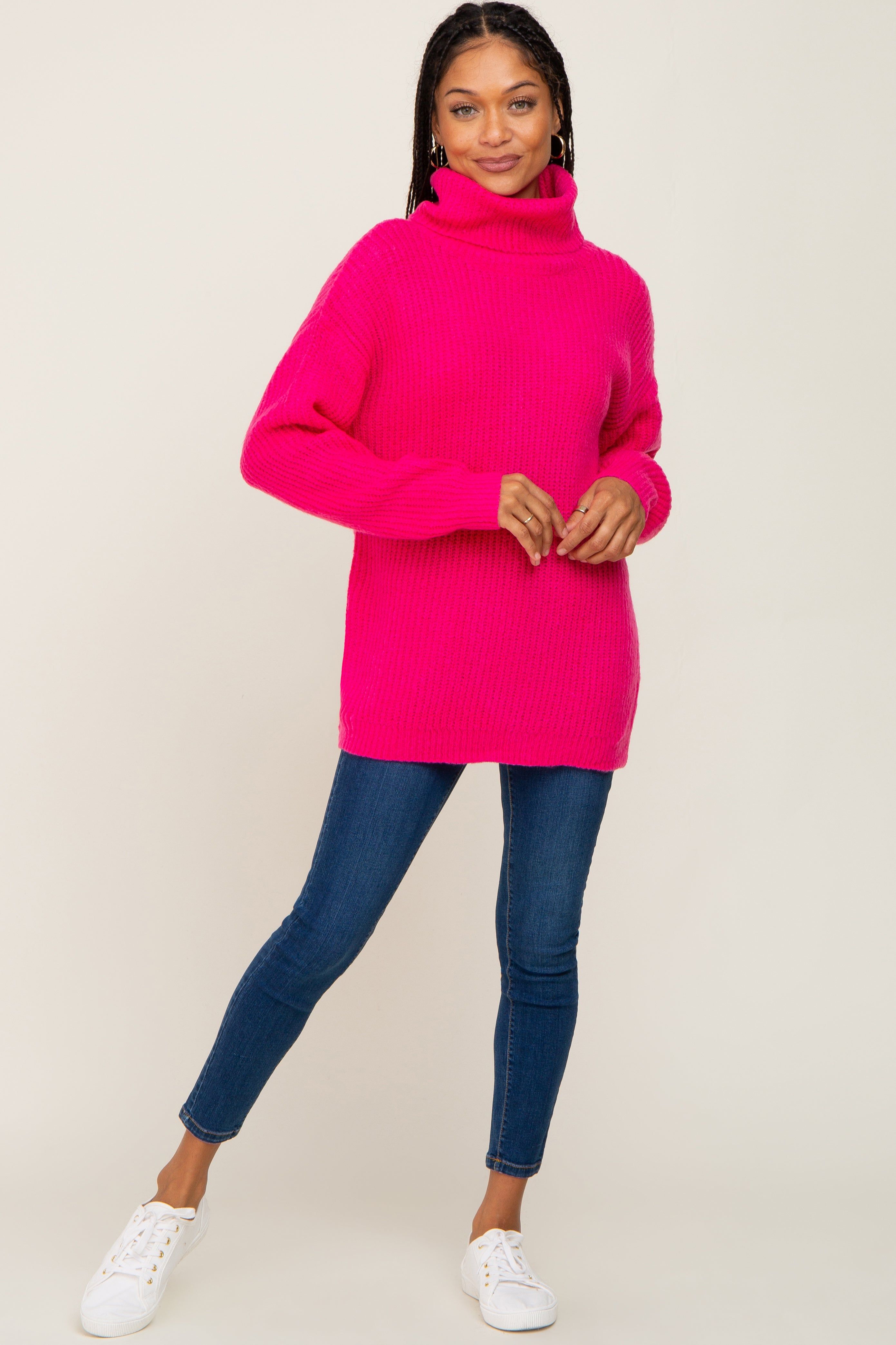 Fuchsia Soft Knit Cutout Back Sweater sold by Pinkblush product image thumbnail 4