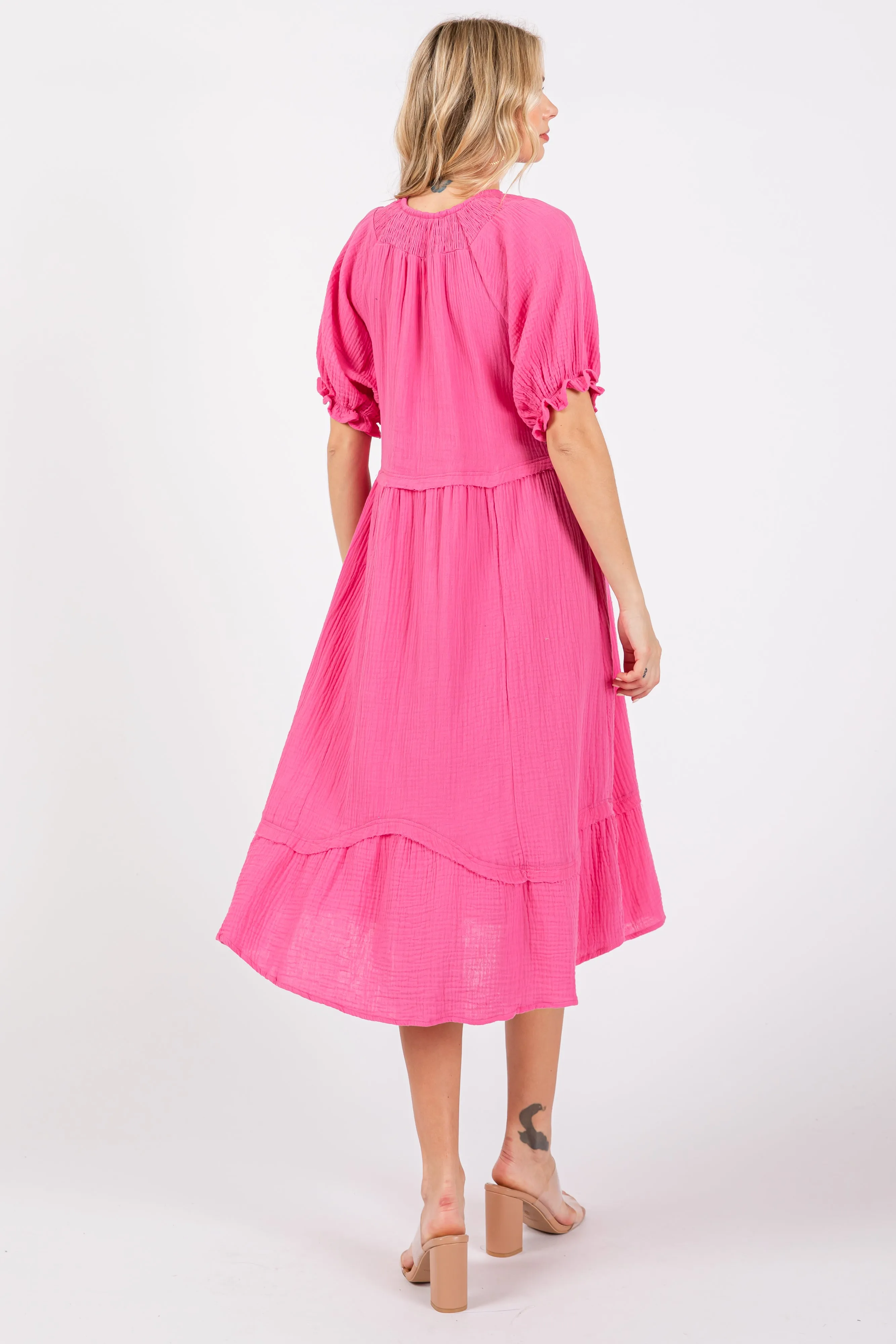 Pink Tassel Tie Midi Dress sold by Pinkblush product image thumbnail 3