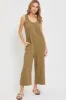 Olive Ribbed Button Front Sleeveless Maternity Jumpsuit sold by Pinkblush