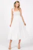 White Smocked Bodice Maxi Dress sold by Pinkblush