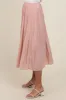 Mauve Pleated Midi Skirt sold by Pinkblush