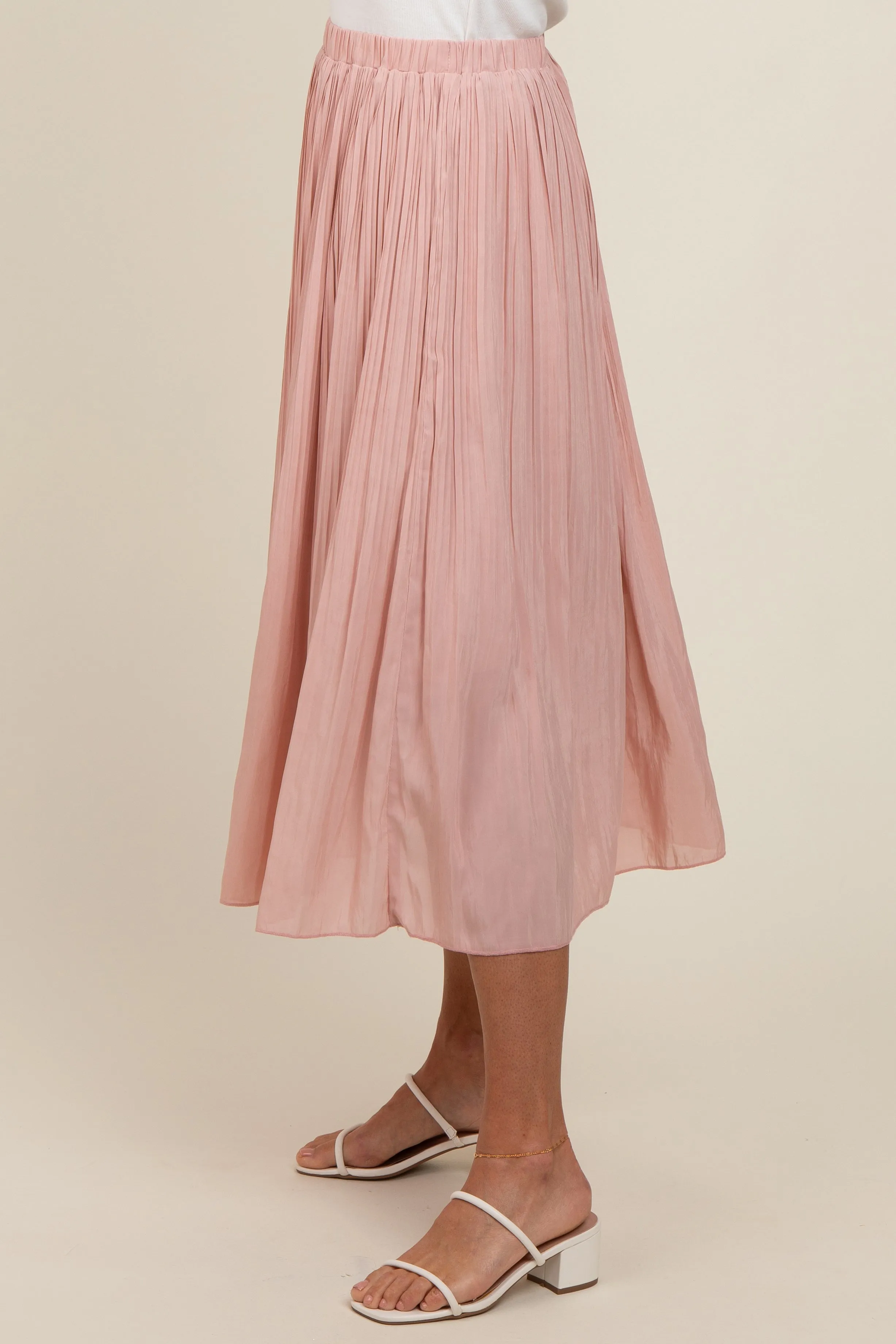Mauve Pleated Midi Skirt sold by Pinkblush product image thumbnail 3