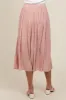 Mauve Pleated Midi Skirt sold by Pinkblush