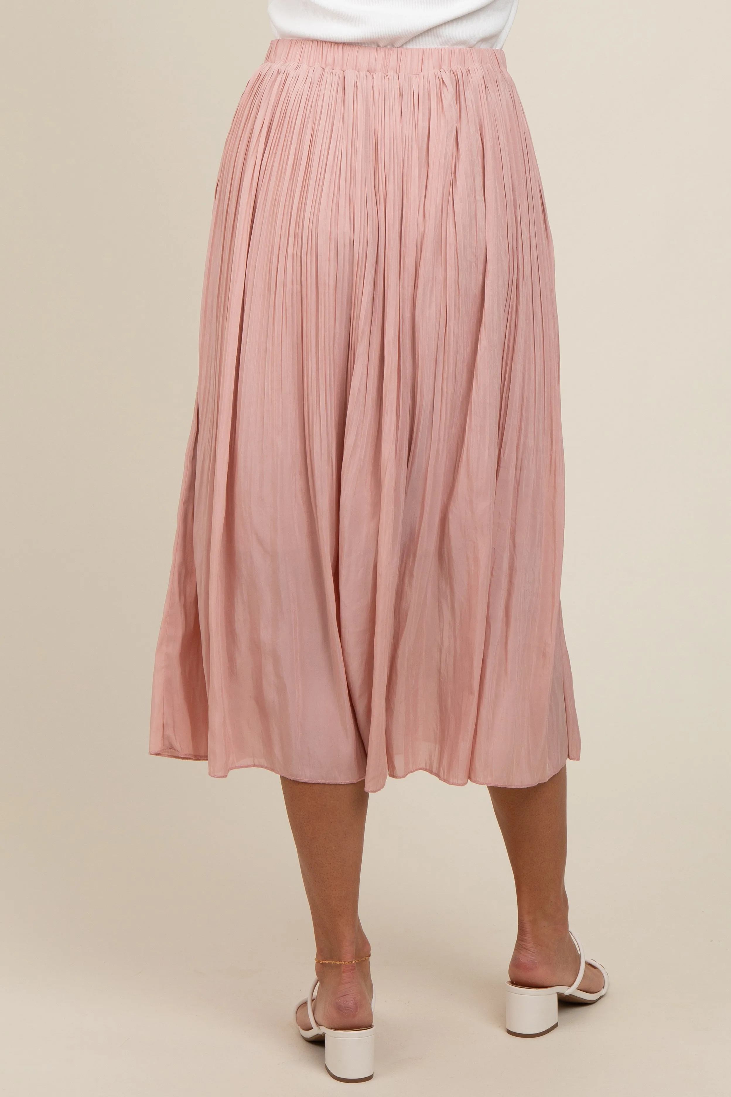 Mauve Pleated Midi Skirt sold by Pinkblush product image thumbnail 4