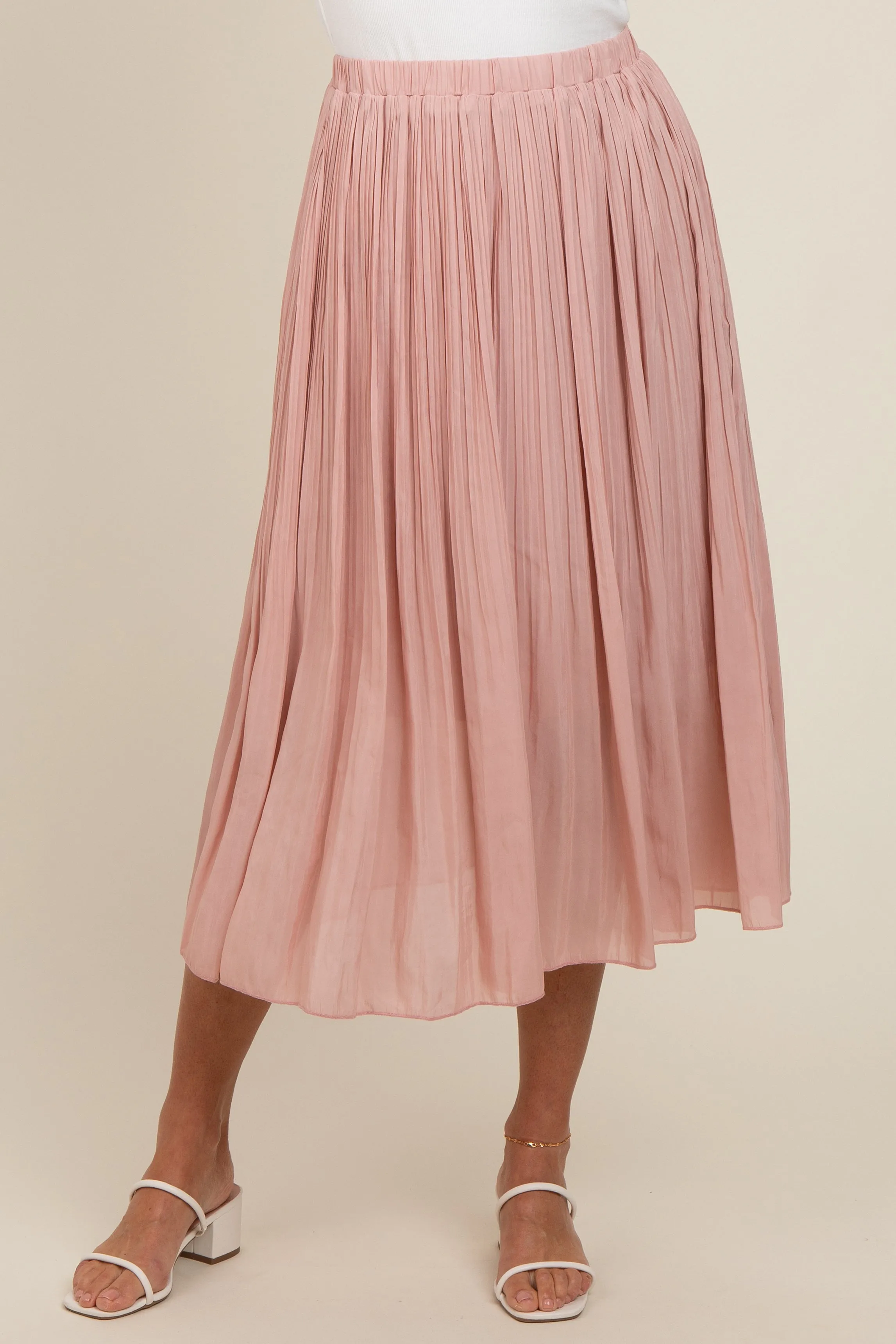 Mauve Pleated Midi Skirt sold by Pinkblush product image thumbnail 2