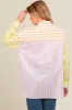 Light Pink Mixed Striped Maternity Button Down Shirt sold by Pinkblush