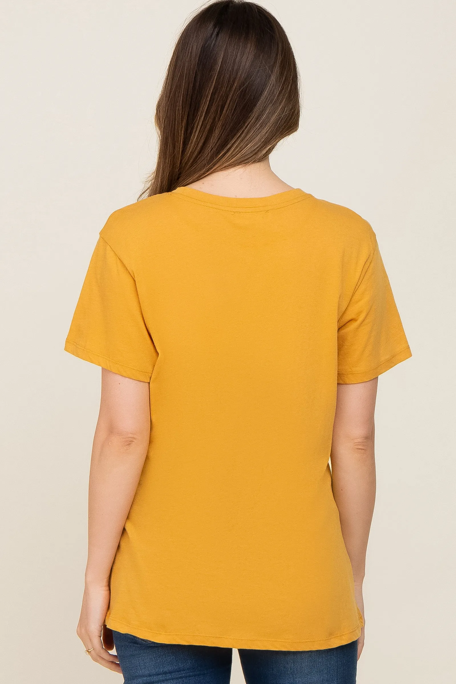 Gold Oversized Short Sleeve Maternity Top sold by Pinkblush product image thumbnail 3