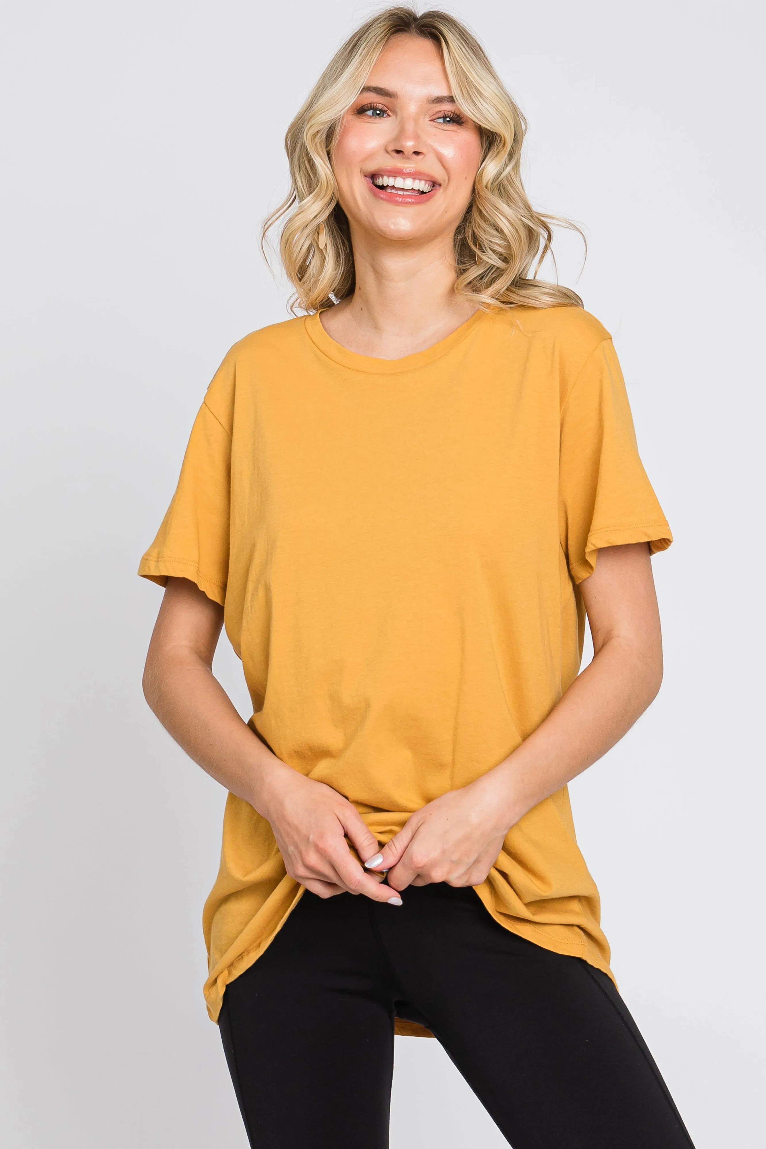 Gold Oversized Short Sleeve Maternity Top sold by Pinkblush product image thumbnail 5