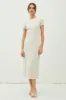 Cream Rib Knit Back Slit Maternity Dress sold by Pinkblush