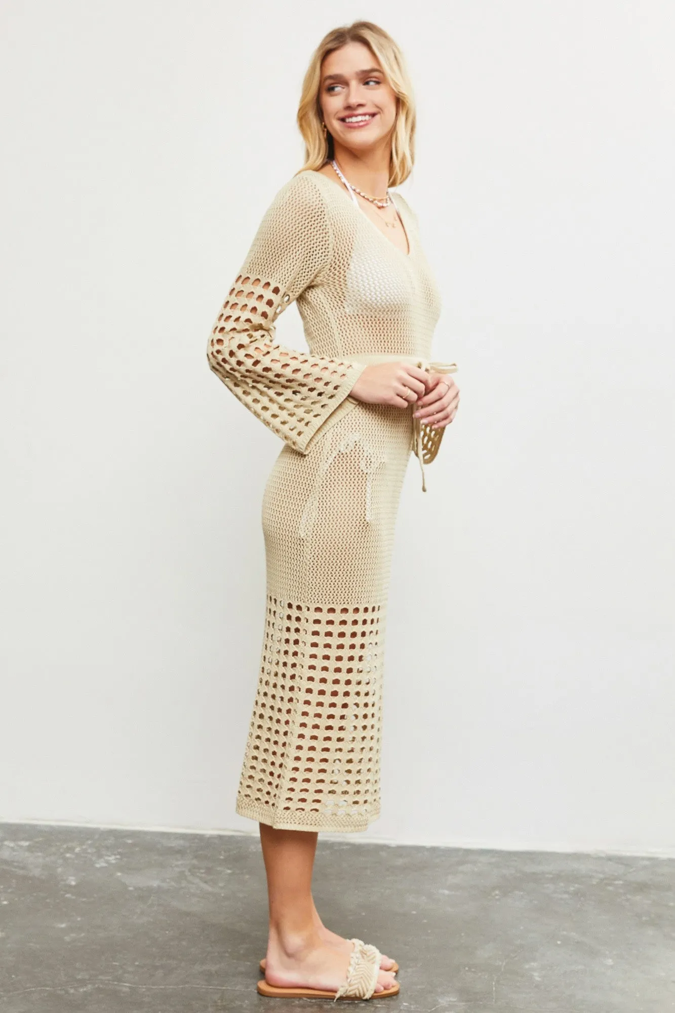 Natural Hole-Knit Dress sold by Pinkblush product image thumbnail 2