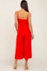 Red Sleeveless Ruched Drawstring Maternity Jumpsuit sold by Pinkblush