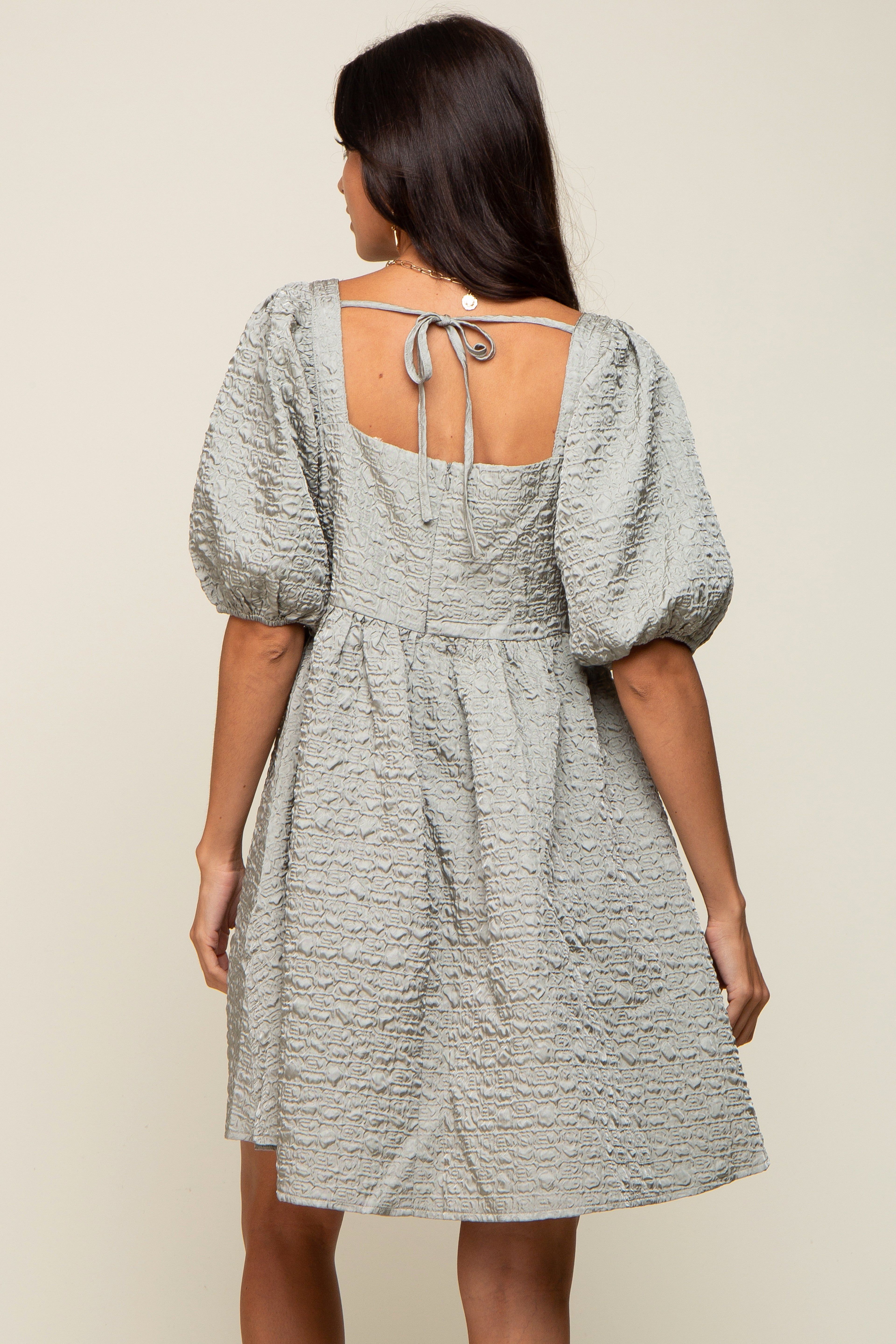 Sage Textured Pleated Dress sold by Pinkblush product image thumbnail 3