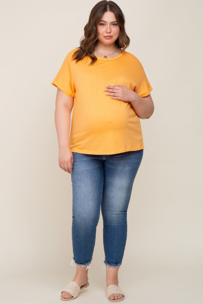 Orange Short Sleeve Plus Maternity Top sold by Pinkblush product image thumbnail 5