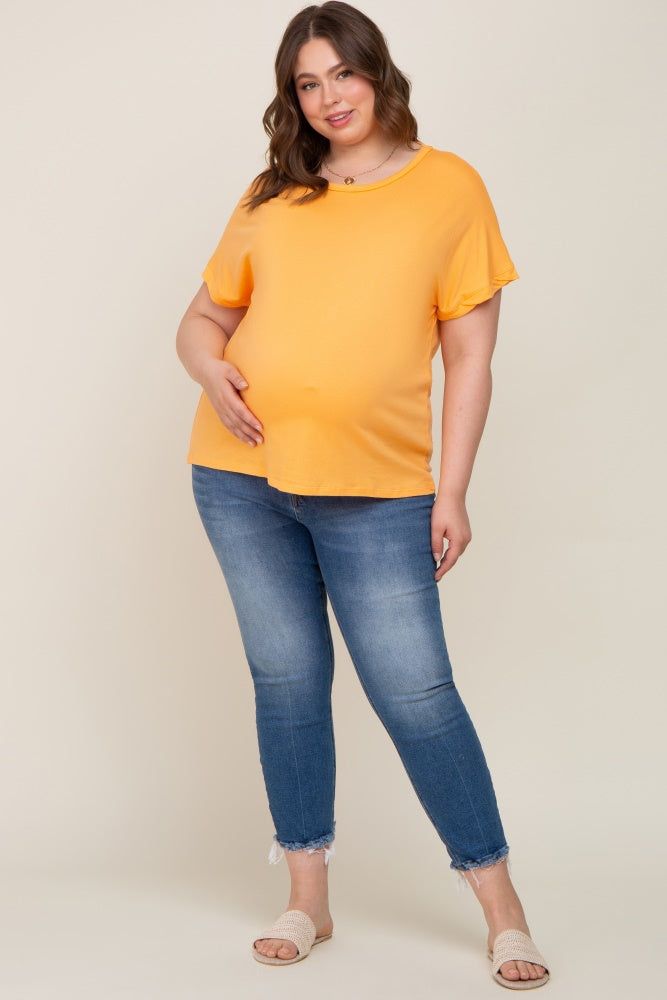 Orange Short Sleeve Plus Maternity Top sold by Pinkblush product image thumbnail 6