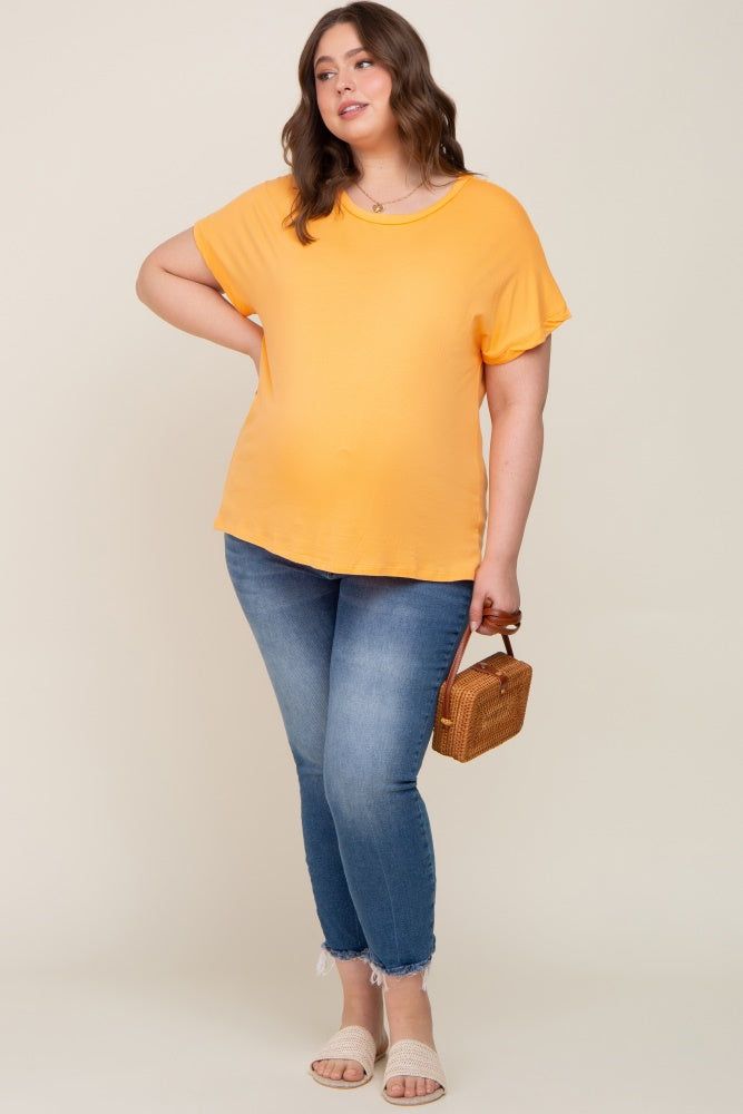 Orange Short Sleeve Plus Maternity Top sold by Pinkblush product image thumbnail 7