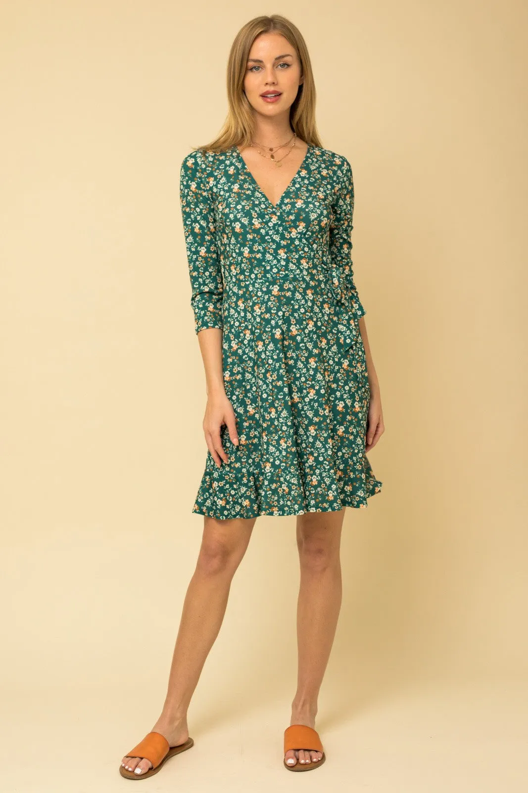 Green Floral Nursing Wrap Dress sold by Pinkblush