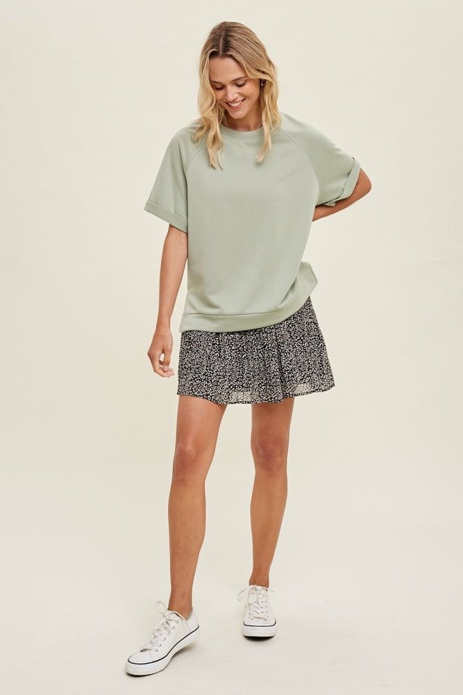 Black Leopard Pleated Mini Skirt sold by Pinkblush