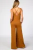 Camel Cross Back Wide Leg Maternity Jumpsuit sold by Pinkblush