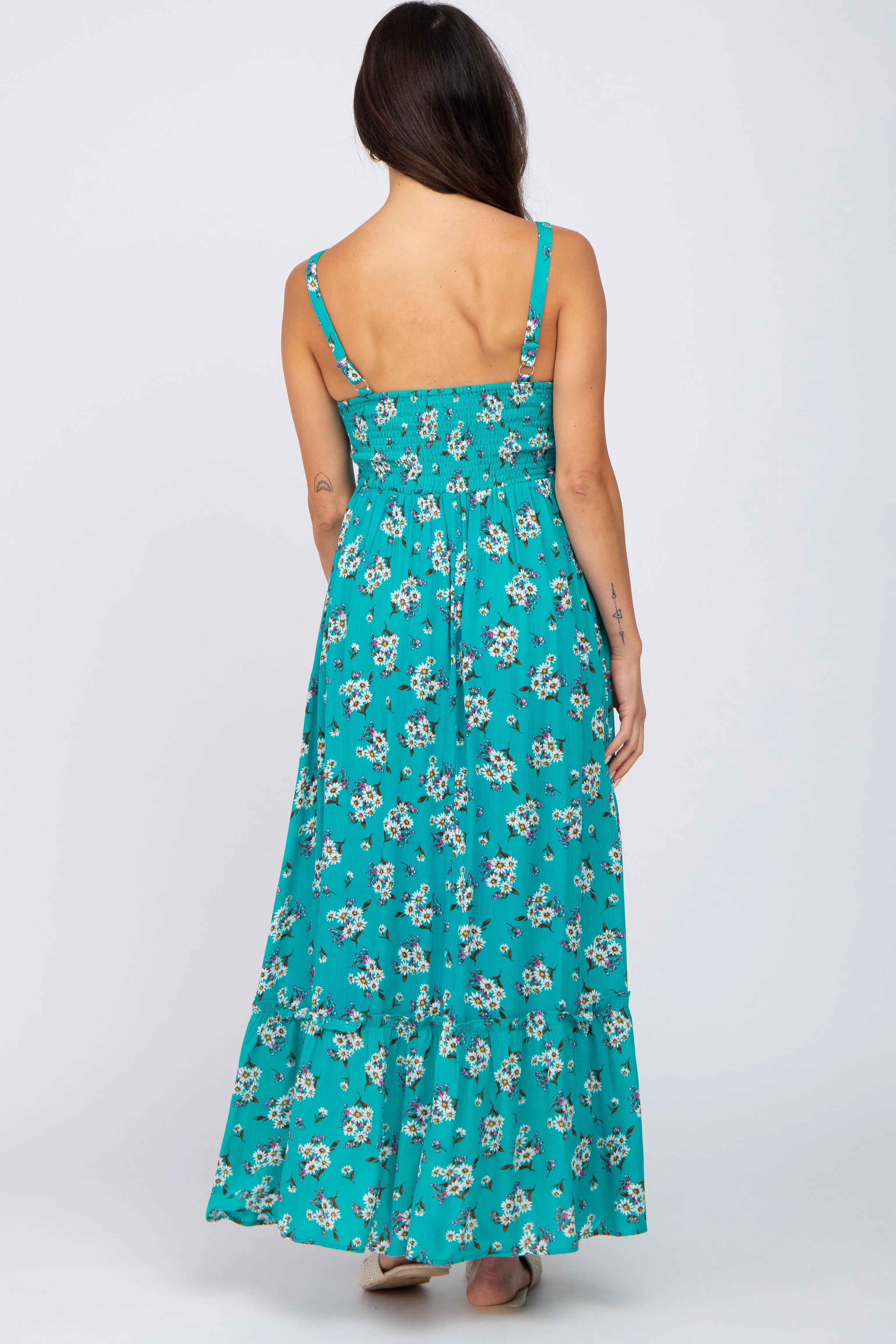 Teal Floral Maxi Dress sold by Pinkblush product image thumbnail 3