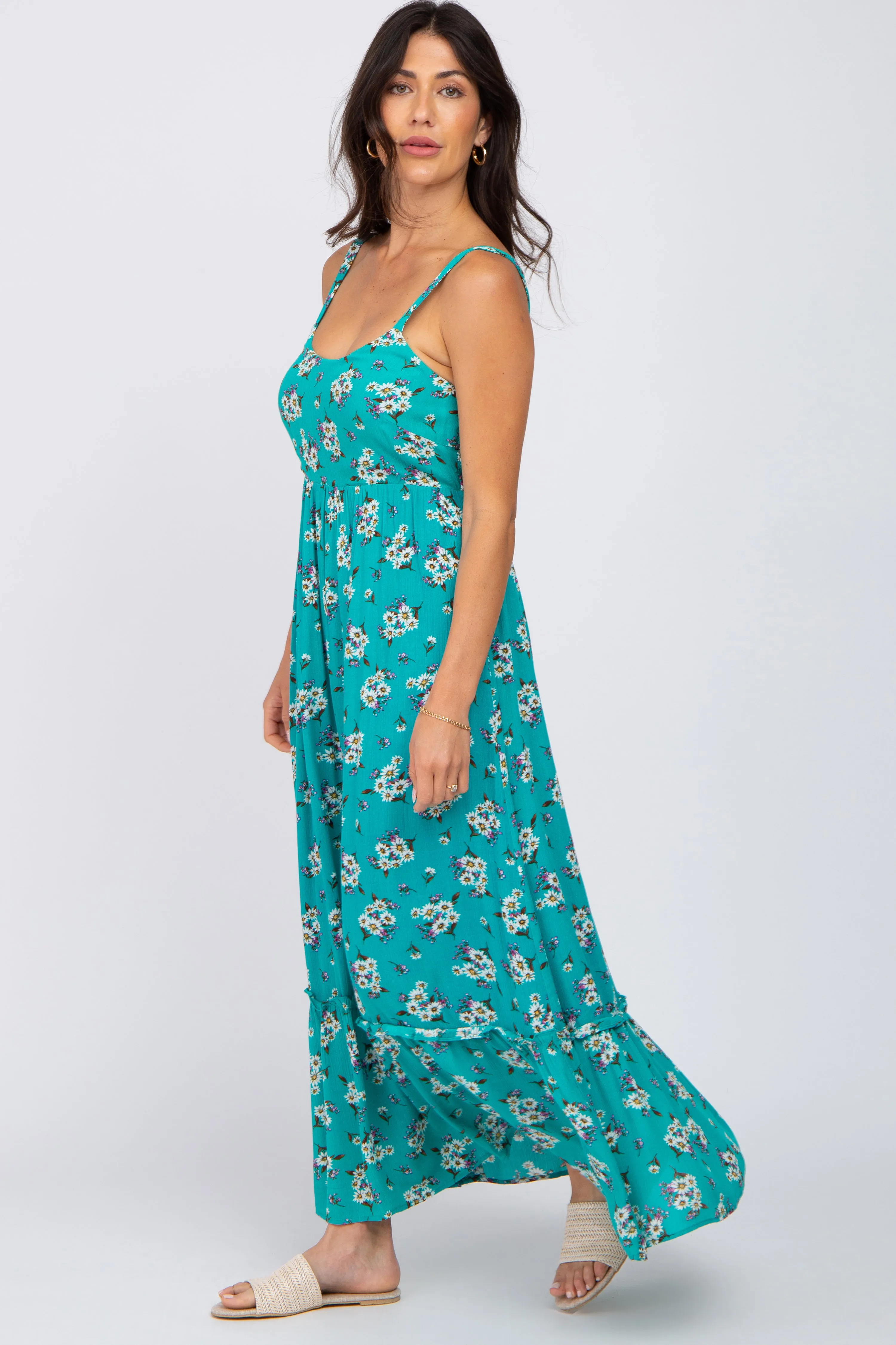 Teal Floral Maxi Dress sold by Pinkblush product image thumbnail 2