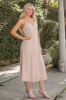 Beige Pink Print Woven Midi Dress sold by Pinkblush