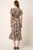 Navy Flower Print Placket Front Midi Dress sold by Pinkblush