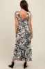 Black Floral Smocked Tiered Maxi Dress sold by Pinkblush