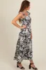 Black Floral Smocked Tiered Maxi Dress sold by Pinkblush