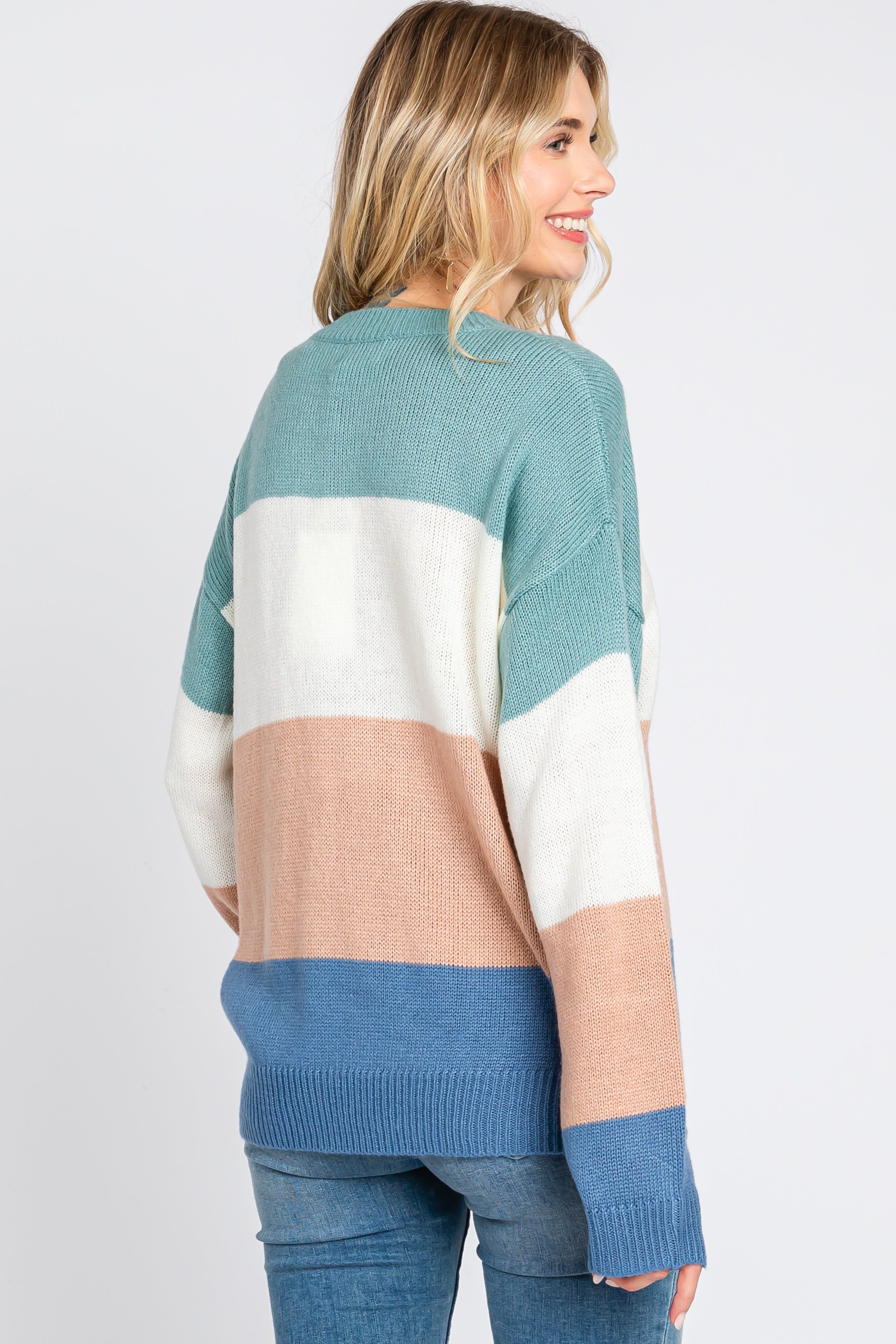 Multi-Color Color Blocked Striped Sweater sold by Pinkblush product image thumbnail 3