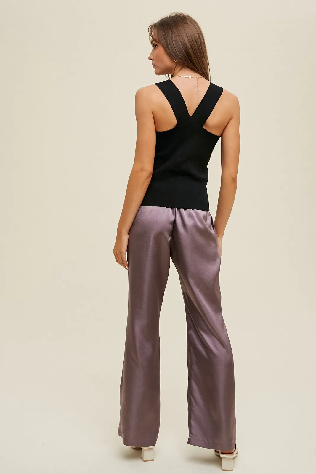 Black Square Neck Sweater Tank sold by Pinkblush product image thumbnail 4