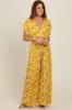 Yellow Printed Crop Shirt and Pants Set sold by Pinkblush
