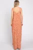 Rust Leaf Print Double V-Neck Maxi Dress sold by Pinkblush