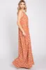 Rust Leaf Print Double V-Neck Maxi Dress sold by Pinkblush