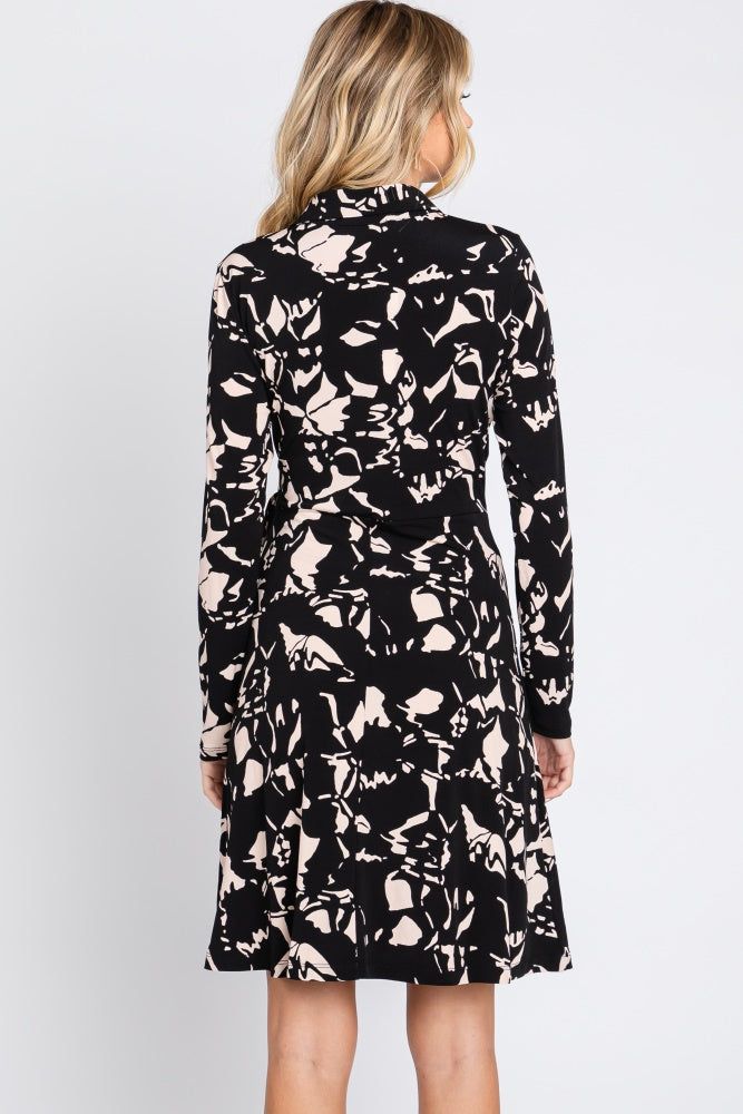 Black Button Front Side Tie Long Sleeve Dress sold by Pinkblush product image thumbnail 3