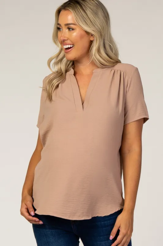 PinkBlush Mauve V-Neck Maternity Blouse sold by Pinkblush