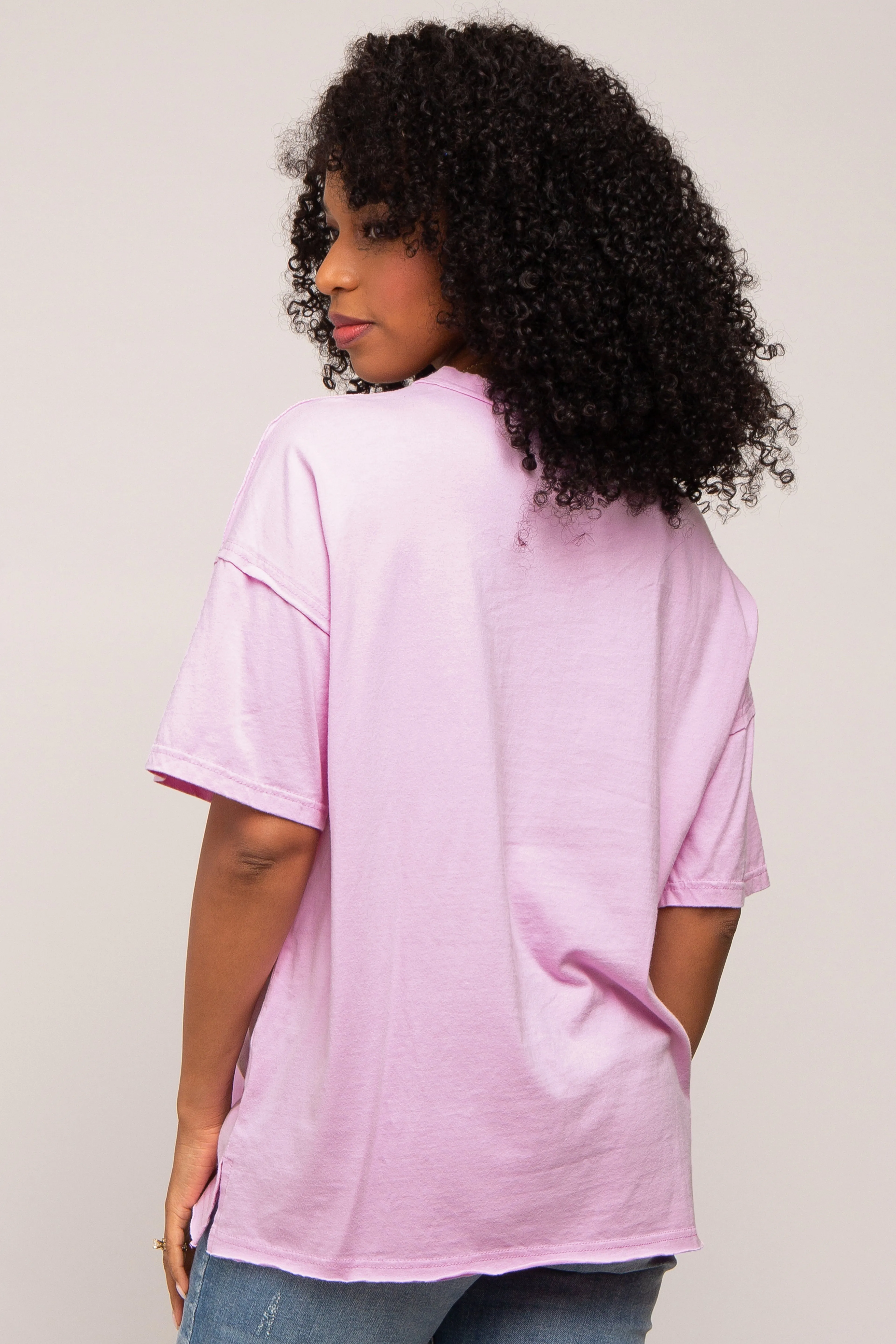 Lavender Exposed Seam Pocket T-Shirt sold by Pinkblush product image thumbnail 3